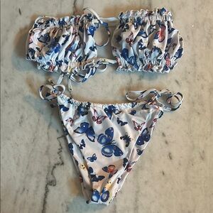 SHEIN Multicolor Butterfly Bikini Set